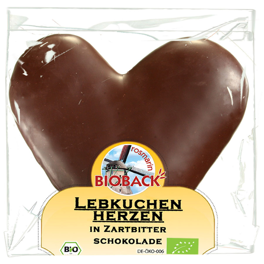 Bio-Zartbitter-Schokolade-Lebkuchenherz-Bioback Bio Zartbitter Schokolade Lebkuchenherz