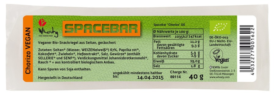 Bio-veganer-Seitenriegel-ger-uchert-chorizo Bio Würstchen Spacebar Chorizo 10+1 Sparset